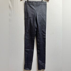 JOSEPH Black 100% Lambskin Leather Stretch Leggings Pants FR 42 US 10